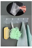 5'li Kendinden Yapışkanlı Güçlü Şeffaf Askılık - Kapı Arkası Mutfak Duvar Banyo Askı thumbnail 2