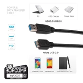 Ropcomp USB Micro-B Superspeed Data Kablosu USB 3.0 - 5