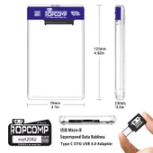 Ropcomp 2.5" Sata HDD Kutusu Telefon Yedekleme Type C OTG USB - 4