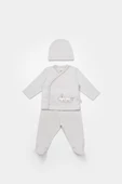 Bibaby Bimini Canvas Trains Boy 3'lü Set 73349 Grey - 1