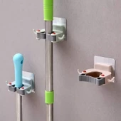 3 Adet Askılı Yapışkanlı Sap Tutucu Banyo Düzenleyici Askı  Mop Paspas Fırça Sapı Tutucu - 2