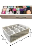 12 Bölmeli Pratik Bölmeli Çekmece Düzenleyici Organizer(iç Çamaşırı Kravat Çorap Düzenleyici) - 2