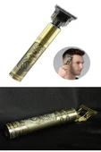 Gold Uçlu Vintage  Şarjlı Traş Makinesi Saç Sakal Ense Çizim Vucüt Kılı Tıraş Makinası - 5