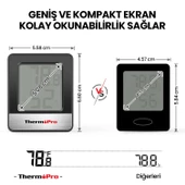 ThermoPro TP49B Mini Iç Mekan Dijital Sıcaklık ve Nem Ölçer Termometre 2 Adet - 7