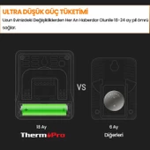 ThermoPro TP49B Mini Iç Mekan Dijital Sıcaklık ve Nem Ölçer Termometre 2 Adet - 3