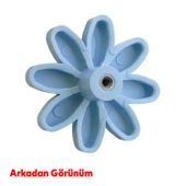 Mobilya Plastik Papatya Gülücüklü Mavi Renk  Çoçuk Odası Dolabı Kapak Kulpu Çekmece Kulbu 1 ADET thumbnail 5