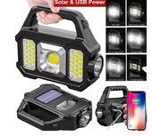 P-880a Solar Powerbanklı Şarjlı Taşınabilir Güçlü Fener thumbnail 1