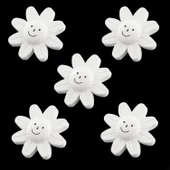 Mobilya Plastik Papatya Gülücüklü Beyaz Renk Çoçuk Odası Dolabı Kapak Kulpu Çekmece Kulbu 5 ADET thumbnail 1