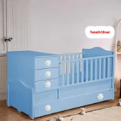 Mobilya Plastik Papatya Gülücüklü Beyaz Renk Çoçuk Odası Dolabı Kapak Kulpu Çekmece Kulbu 5 ADET thumbnail 4