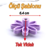 Mobilya Plastik Papatya Kulp Lila Renk Çoçuk Odası Kız Erkek Dolap Kapak Kulpu Çekmece Kulbu 5 ADET thumbnail 4