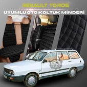 Renault Toros Siyah Renk Tay Tüyü Cepli & Terletmez Sırtlı Oto Koltuk Minder Seti - Koltuk Koruma Kılıfı (ÖN & ARKA TAM SET) thumbnail 1