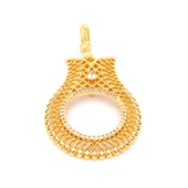 Altın Kaplama Lale Model Çeyrek Çerçeve Kolye Ucu TGR-442 thumbnail 1