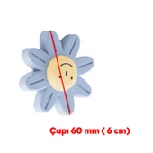 Mobilya Plastik Papatya Gülücüklü Mavi Renk  Çoçuk Odası Dolabı Kapak Kulpu Çekmece Kulbu 1 ADET thumbnail 3