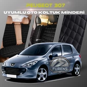 Peugeot 307 Siyah Renk Tay Tüyü Cepli & Terletmez Sırtlı Oto Koltuk Minder Seti - Koltuk Koruma Kılıfı (ÖN & ARKA TAM SET) thumbnail 1
