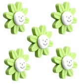 Mobilya Kulp Plastik Papatya Yeşil Renk Çoçuk Odası Kız Erkek Dolap Kapak Kulpu Çekmece Kulbu 5 ADET thumbnail 1