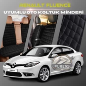 Renault Fluence Siyah Renk Tay Tüyü Cepli & Terletmez Sırtlı Oto Koltuk Minder Seti - Koltuk Koruma Kılıfı (ÖN & ARKA TAM SET) thumbnail 1