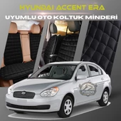 Hyundai Accent Era Siyah Renk Tay Tüyü Cepli & Terletmez Sırtlı Oto Koltuk Minder Seti - Koltuk Koruma Kılıfı (ÖN & ARKA TAM SET) - 1