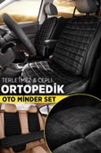Hyundai İ30 Siyah Renk Tay Tüyü Cepli & Terletmez Sırtlı Oto Koltuk Minder Seti - Koltuk Koruma Kılıfı (ÖN & ARKA TAM SET) thumbnail 2
