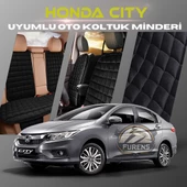 Honda City Siyah Renk Tay Tüyü Cepli & Terletmez Sırtlı Oto Koltuk Minder Seti - Koltuk Koruma Kılıfı (ÖN & ARKA TAM SET) thumbnail 1