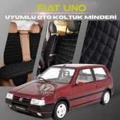 Fiat Uno Siyah Renk Tay Tüyü Cepli & Terletmez Sırtlı Oto Koltuk Minder Seti - Koltuk Koruma Kılıfı (ÖN & ARKA TAM SET) - 1