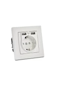 Mutlusan Rita Ikili Usb Li Topraklı Priz Beyaz - 1