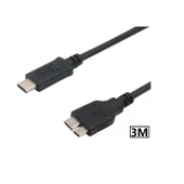 5243 Usb Type C To Micro Usb 3.0 Taşınabilir Hdd Hard Disk Kablosu 3M (3 Metre) thumbnail 2