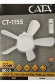Cata Cata Karayel Fan Led Işıklı Vantilatör 82W Kumandalı Ampul Ct- 1155 - 1