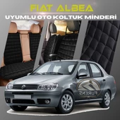 Fiat Albea Siyah Renk Tay Tüyü Cepli & Terletmez Sırtlı Oto Koltuk Minder Seti - Koltuk Koruma Kılıfı (ÖN & ARKA TAM SET) - 1