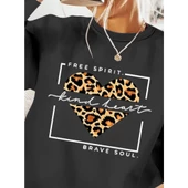 Lucky Life Kadın Uzun Kollu Bisiklet Yaka Desenli Viskon Iki Iplik Bluz - 1