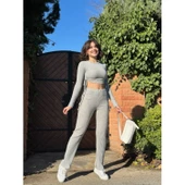 Lucky Life Kadın Yandan Bağlamalı Geniş Paçalı Fitil Kaşkorse İkili Takım thumbnail 2