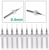 Pcb Matkap Ucu 0.4 mm Tungsten Mikro Karbür 10lu 18 Shank Spiral Flüt thumbnail 2