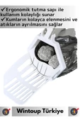 Özel Yüksek Kaliteli Ergonomik Saplı Atık Ayırıcı Elekli Kedi Kum Küreği+12'li Kaka Poşeti Hediyeli - 2