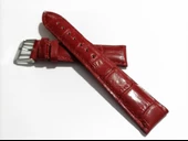 Fado&Her Saate Uyumlu Hakiki  Dana  Derisi  Saat Kordonu 20   mm ( 126 ) kırmızı thumbnail 1