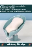 Özel Üretim Banyo Mutfak Lavabo Su Giderli Küflenme Kuruma Koku Önleyici Vantuzlu Sabunluk 3 Adet thumbnail 2