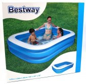 POMPA+ÖRTÜ Seçenekli,Bestway 12819 Şişme Aile Havuz 211x132x46cm - 1