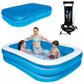 POMPA+ÖRTÜ Seçenekli,Bestway 12819 Şişme Aile Havuz 211x132x46cm - 6