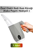 Özel Yüksek Kaliteli Ergonomik Saplı Atık Ayırıcı Elekli Kedi Kum Küreği+12'li Kaka Poşeti Hediyeli - 1