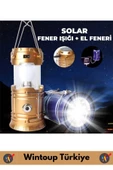 Kompakt Enerji Tasarruflu Asma Aparatlı Güneş Enerjili Çok Fonksiyonlu Outdoor Kamp Feneri El Feneri - 3
