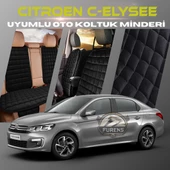 Citroen C-Elysee Siyah Renk Tay Tüyü Cepli & Terletmez Sırtlı Oto Koltuk Minder Seti - Koltuk Koruma Kılıfı (ÖN & ARKA TAM SET) thumbnail 1