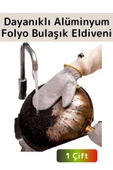 Yüksek Kaliteli Sıcak Su Isıya Dayanıklı Esnek Yağ Kir Temizleyici Alüminyum Bulaşık Eldiveni 1 Çift - 1