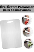 Premium Yüksek Kaliteli Paslanmaz Çelik Dayanıklı Hijyenik Kaymaz Yüzey Mutfak Sebze Et Kesme Panosu - 1