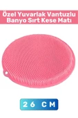 Özel Üretim Dayanıklı Esnek Masaj Etkili Sabitlenebilir Vantuzlu Yuvarlak Sırt Ayak Banyo Kese Matı - 1