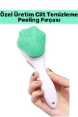 Özel Ergonomik Saplı Masaj Etkili Sevimli Tasarım Cilt Bakım Yüz Makyaj Temizleme Peeling Fırçası - 1