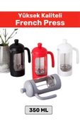 Özel Yüksek Kaliteli Isıya Dayanıklı Çelik Filtreli Çay Kahve Bitki Çayı Demleme French Press 350 ML - 1