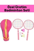 Özel Üretim Yüksek Kaliteli Kompakt Fermuarlı Askılı Taşıma Çantalı 2 Raket 2 Toplu Badminton Seti - 1
