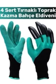 Özel Üretim Kauçuk ABS Plastik Delinmeye Dirençli 4 Sert Tırnaklı Kazma Dikme Kazıma Bahçe Eldiveni - 1