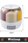 Yüksek Kaliteli Ergonomik Pratik 360° Döner 6 X 1 Lt Kapasiteli Mutfak Kuru Gıda Bakliyat Organizeri - 6