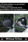 Premium Yüksek Kaliteli Otomobil Ayna Yağmur Koruyucu Karbon Desenli Otomobil Yan Ayna Siper 1 Çift - 2