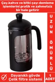 Özel Yüksek Kaliteli Isıya Dayanıklı Çelik Filtreli Çay Kahve Bitki Çayı Demleme French Press 350 ML - 2