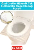 Premium Kompakt Çanta Boy Hijyenik Tam Kaplama Tek Kullanımlık Tuvalet Klozet Kapak Poşeti 50 Adet - 1